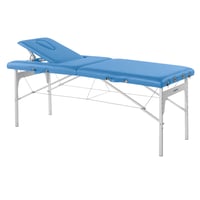 Ecopostural folding stretcher: two bodies, with adjustable aluminium structure and facial hole (182x70 cm)